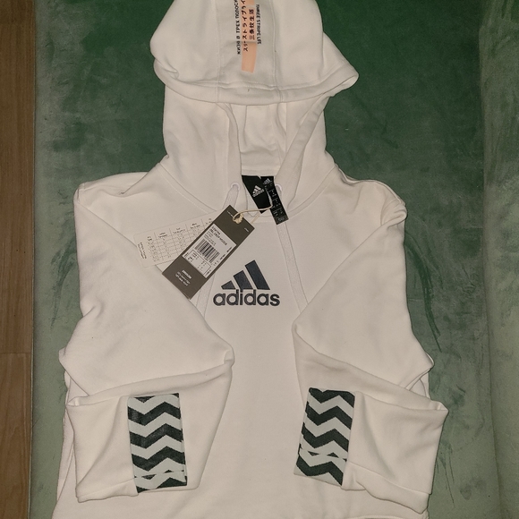 adidas Women's Gbl Crop Hooded Sweatshirt - Picture 3 of 5